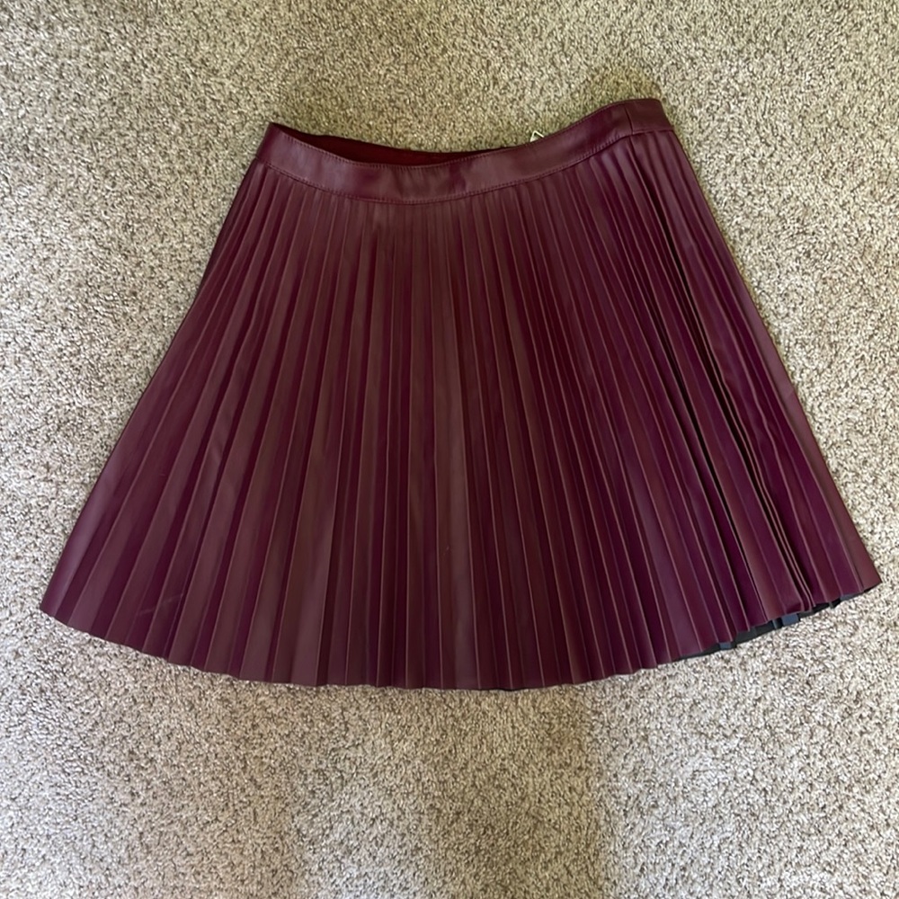 Express Faux Leather Pleated Skirt